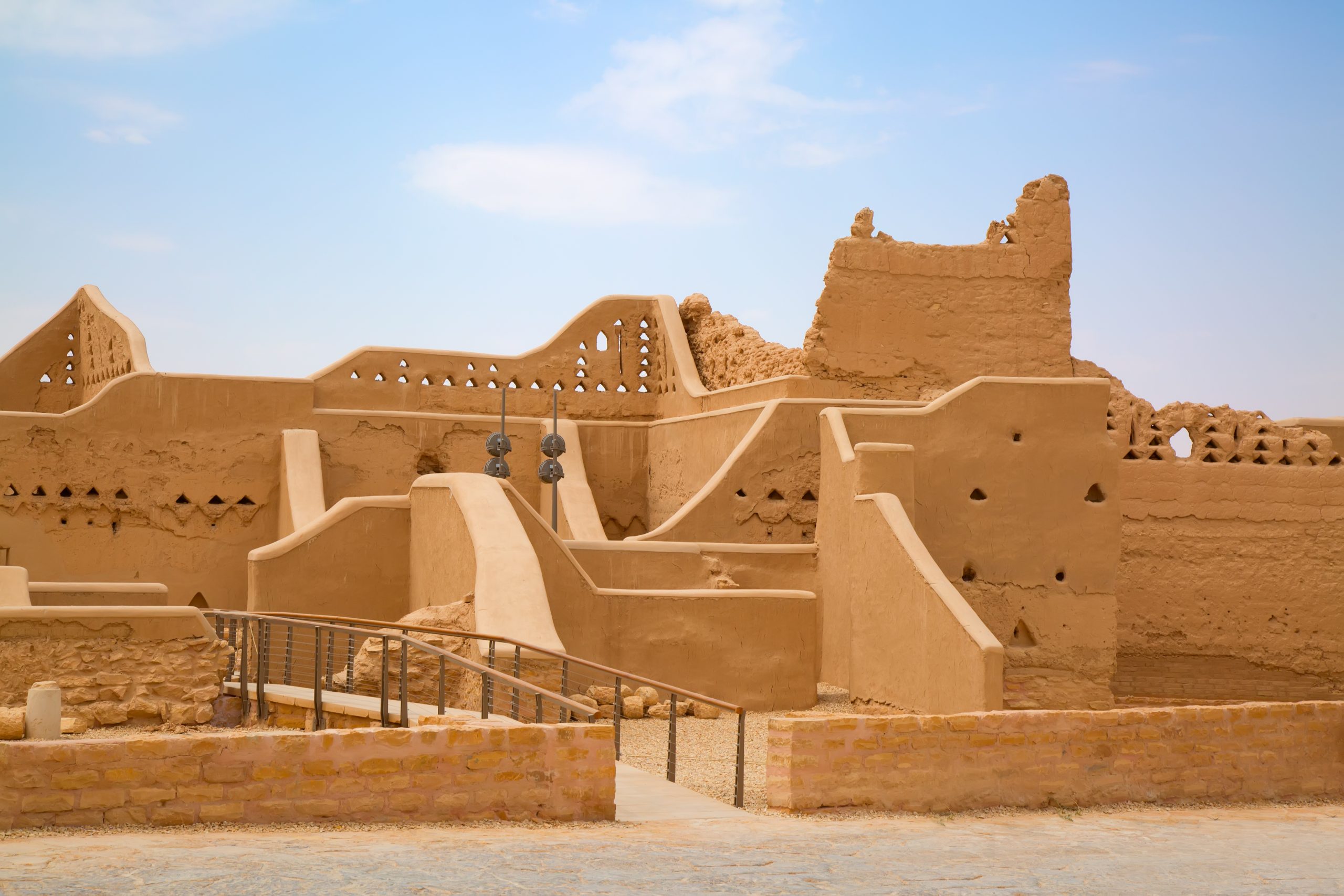 Diriyah Old city Panorama Daylight in the Morning , Al Bujairi , Riyadh , KSA - Saudi Arabia (Aldereya - Traif) Heritage village - AlDiriyah