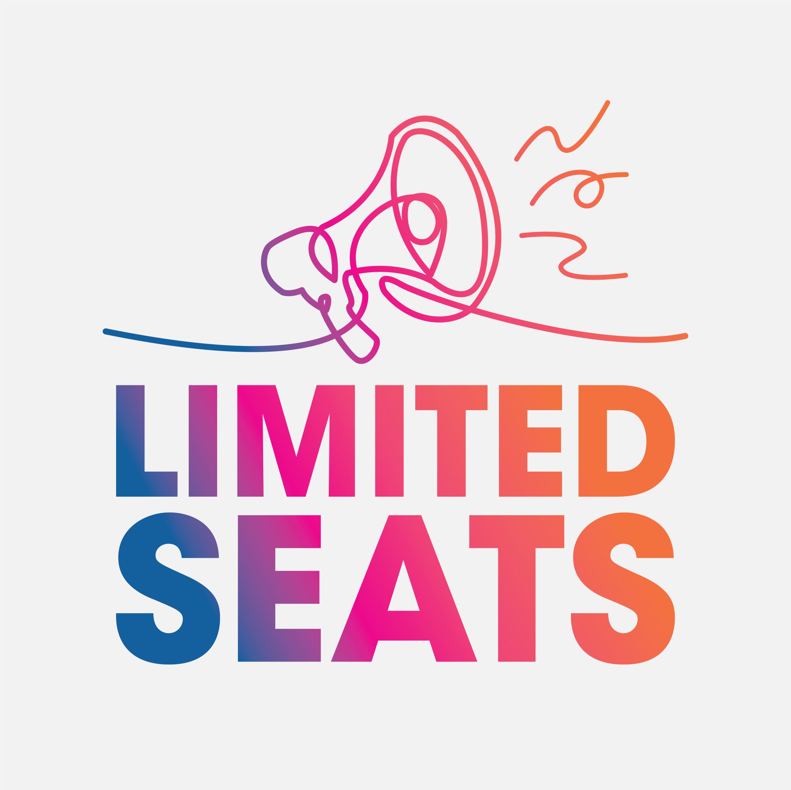 Limited seats sign, clip art flat design.